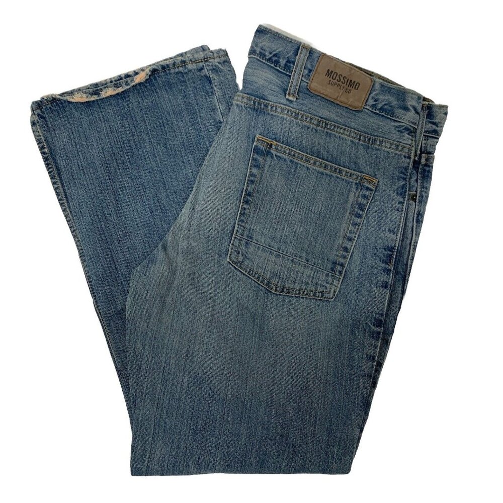 Mossimo Supply Co Men's Jeans 36x30 Relaxed Straight Leg Fit Blue Wash
